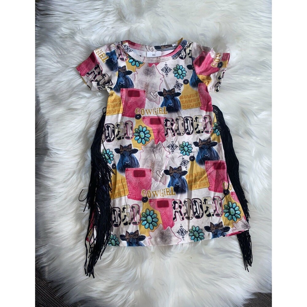 NEW GIRLS WESTERN FRINGE DRESS